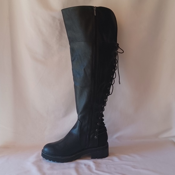 Torrid Corset Back Boots Black Vegan Leather Over The Knee Extra Wide 7.5WW - Picture 6 of 11